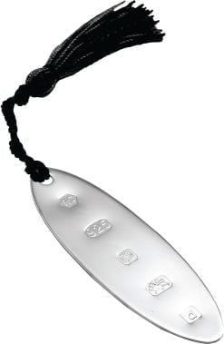 Sterling Silver with Feature Hallmark Oval Bookmark With Tassel from Carrs Silver