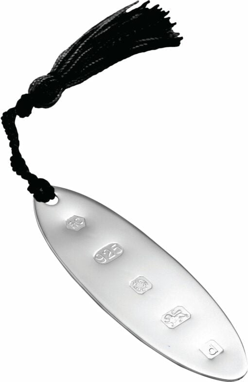 Sterling Silver with Feature Hallmark Oval Bookmark With Tassel from Carrs Silver