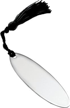 Plain Sterling Silver Oval Bookmark With Tassel