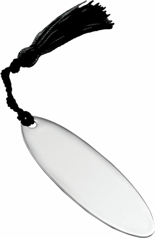 Plain Sterling Silver Oval Bookmark With Tassel