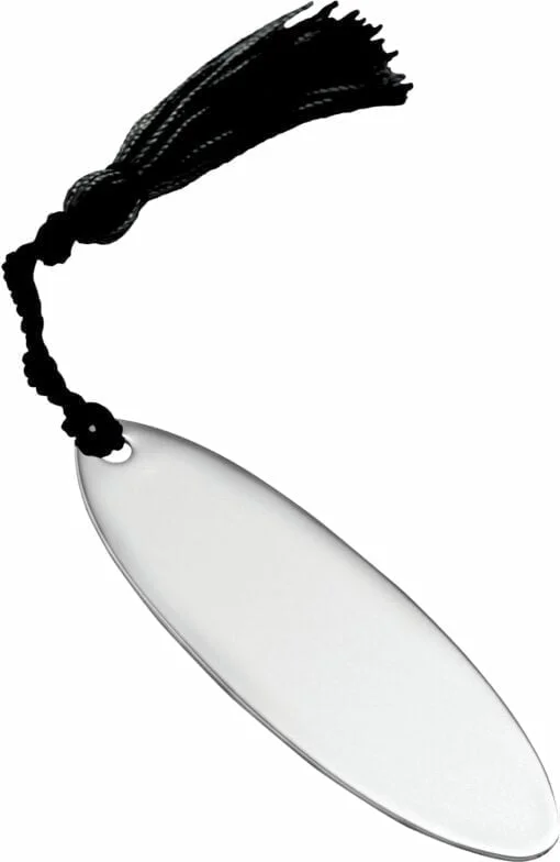 Plain Sterling Silver Oval Bookmark With Tassel