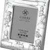 Carrs Sterling Silver Bear Motif 4 x 3 Photo Frame with Mahogany Back