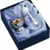 Carrs Hallmarked Sterling Silver Gilded Egg Cup And Spoon Set