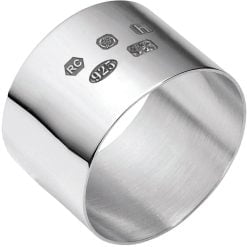 Sterling Silver Round Napkin Ring With Feature Hallmark by Carrs Silver
