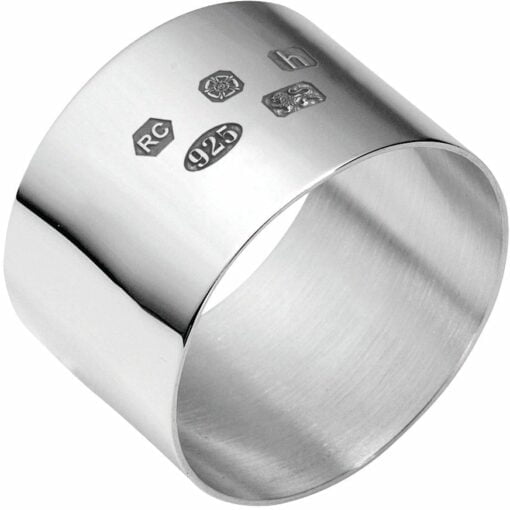 Sterling Silver Round Napkin Ring With Feature Hallmark by Carrs Silver