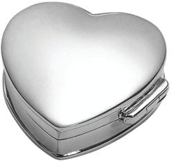 sterling silver heart shaped trinket box