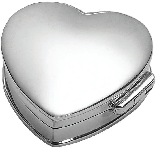sterling silver heart shaped trinket box