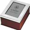 Sterling Silver Flat Plain Rectangle Frame Mahogany Keepsake Box