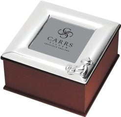 Sterling Silver Childrens Bear Square Photo Frame Keepsake Box by Carrs Silver
