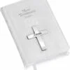 New Testament Bible With Sterling Silver Cross in Cream by Carrs Silver