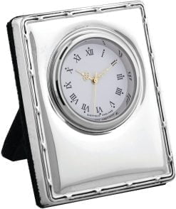 Sterling Silver Reed And Ribbon Mini Desk Clock from Carrs Silver