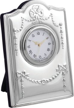Sterling Silver Regency Mini Desk Clock from Carrs Silver
