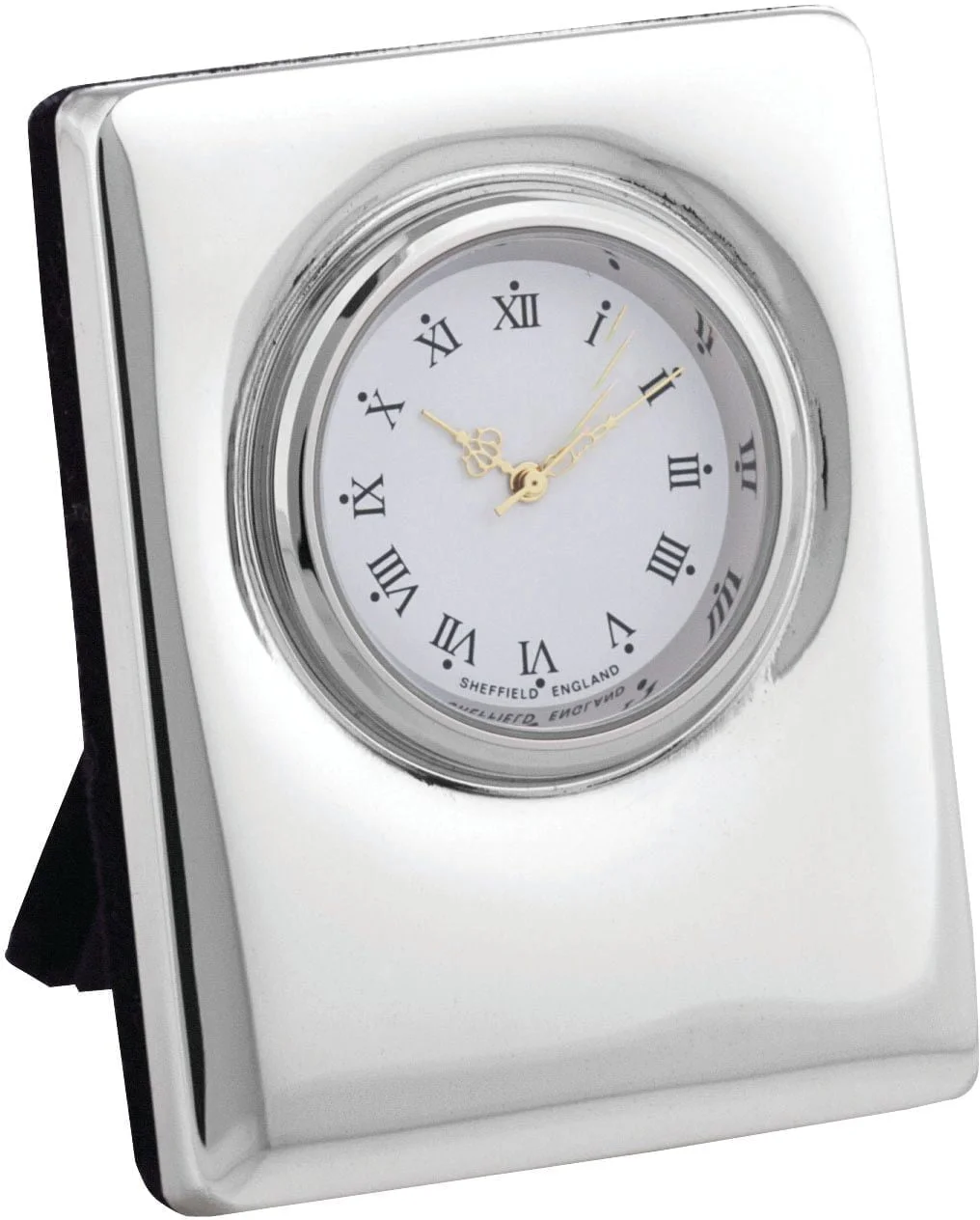 Sterling Silver Plain Mini Desk Clock from Carrs Silver
