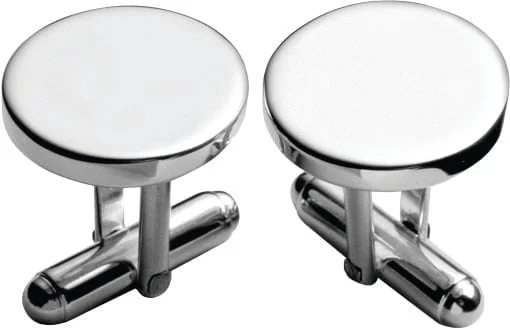 Carrs Round Sterling Silver Cufflinks With Posts