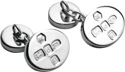 Sterling Silver Oval Feature Hallmark Cufflinks with Chain from Carrs Silver