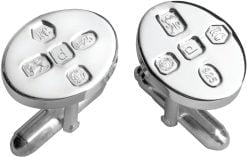 Sterling Silver Oval Feature Hallmark Cufflinks with Post from Carrs Silver