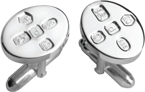 Sterling Silver Oval Feature Hallmark Cufflinks with Post from Carrs Silver
