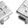 Sterling Silver Square Feature Hallmark Post Cufflinks - Carrs Silver