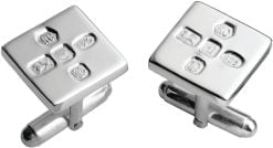 Sterling Silver Square Feature Hallmark Post Cufflinks - Carrs Silver