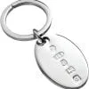 Carrs Sterling Silver Oval Keyring With Feature Hallmark