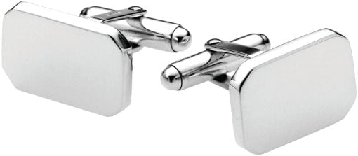 Sterling Silver Rectangular Cufflinks with Post from Carrs Silver