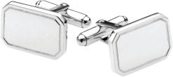 Sterling Silver Rectangular Coin Edged Cufflinks with Post from Carrs Silver