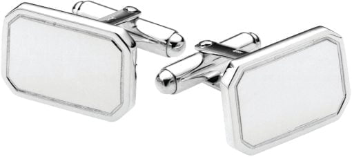 Sterling Silver Rectangular Coin Edged Cufflinks with Post from Carrs Silver