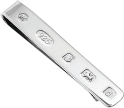 Sterling Silver Tie Slide with Feature Hallmark by Carrs Silver