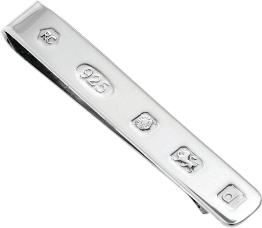 Sterling Silver Tie Slide with Feature Hallmark by Carrs Silver