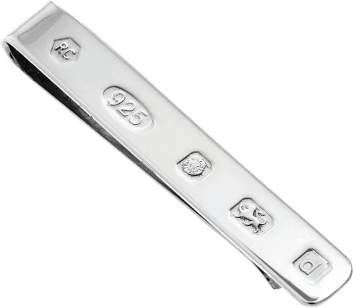 Sterling Silver Tie Slide with Feature Hallmark by Carrs Silver