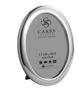 Sterling Silver Plain Oval Hallmarked Photo Frame by Carrs Silver