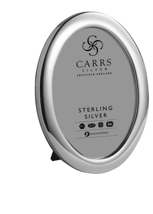 Sterling Silver Plain Oval Hallmarked Photo Frame by Carrs Silver
