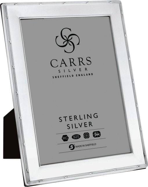 Sterling Silver Reed and Ribbon Photo Frame with Wood Back from Carrs Silver