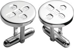 Sterling Silver Round Feature Hallmark Cufflinks with Post from Carrs Silver