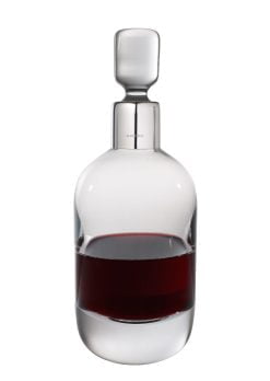 Sterling Silver Lead Crystal Heavy Based Round Decanter from Carrs Silver