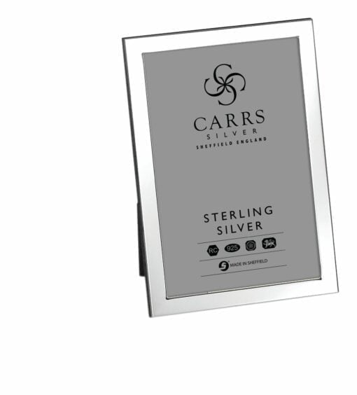 Sterling Silver Flat Narrow Plain Rectangle Photograph Frame by Carrs Silver