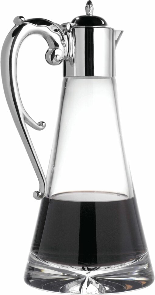 Plain Crystal and Sterling Silver Claret Jug