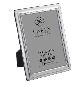 Sterling Silver Plain Bevelled Photograph Frame With Wood Back by Carrs Silver