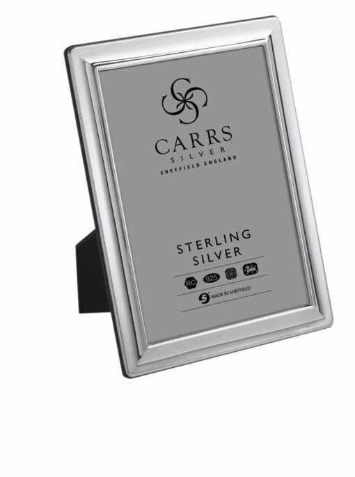 Sterling Silver Plain Bevelled Photograph Frame With Wood Back by Carrs Silver