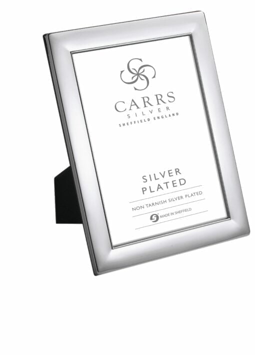 Silver Plated Plain Photo Frame With Wood Back by Carrs Silver