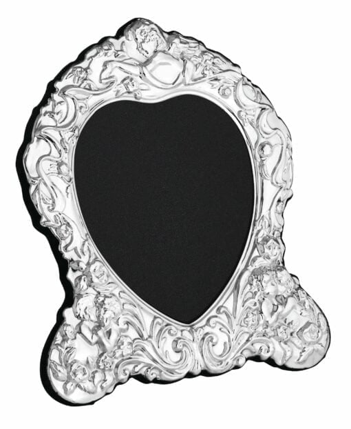 Sterling Silver Traditional Heart Cherub 6 x 4 Inch Photograph Frame by Carrs Silver