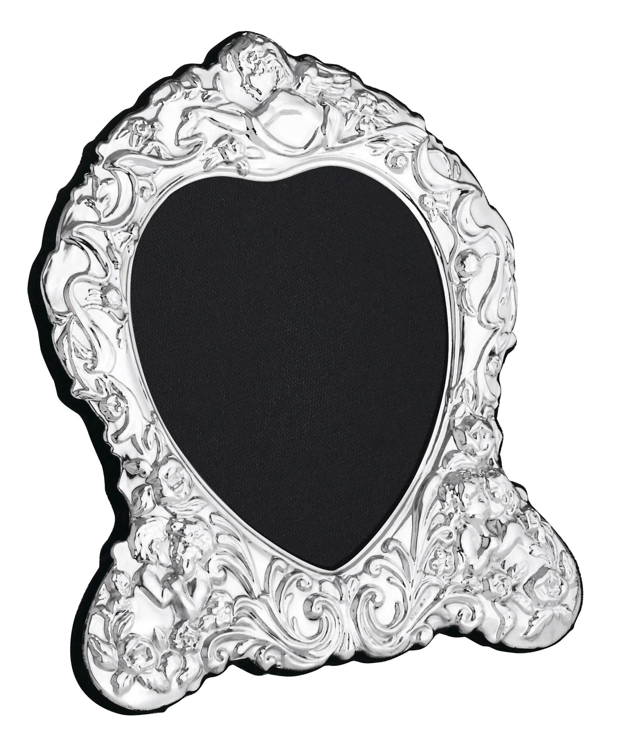 Sterling Silver Traditional Heart Cherub 6 x 4 Inch Photograph Frame by Carrs Silver