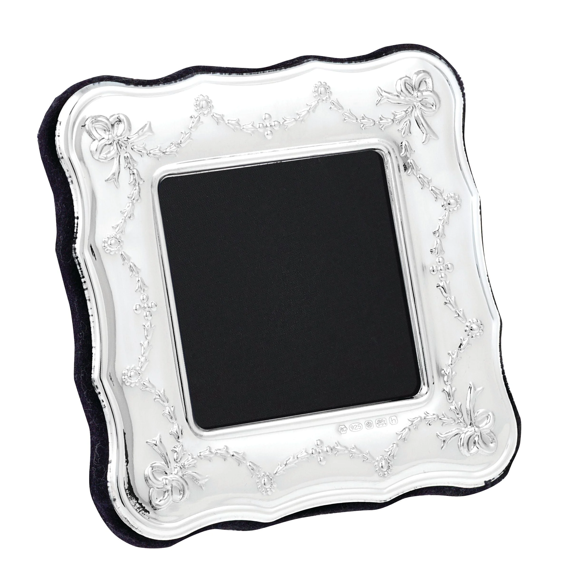 Sterling Silver Traditional Antique Ribbon 2 x 2 Inch Hallmarked Photograph Frame By Carrs Silver