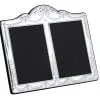 Sterling Silver Traditional Antique Ribbon 5 x 3.5 Inch Double Photograph Frame by Carrs Silver