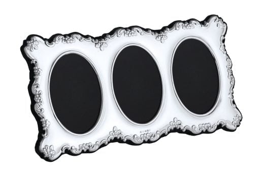 Sterling Silver Traditional Plain Daisy Triple 8cm x 6cm Photograph Frame from Carrs Silver