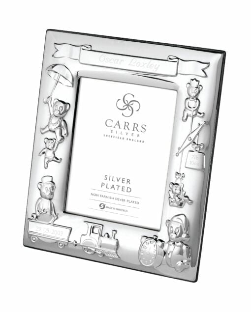 Silver Plated Bear Motif 4 x 3 Photograph Frame By Carr's Silver