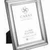 Silver Plated Plain Double Edge Wood Back Photo Frame by Carrs Silver