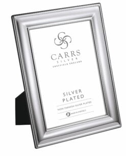 Silver Plated Plain Double Edge Wood Back Photo Frame by Carrs Silver