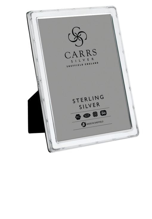 Sterling Silver Narrow Reed and Ribbon Photograph Frame