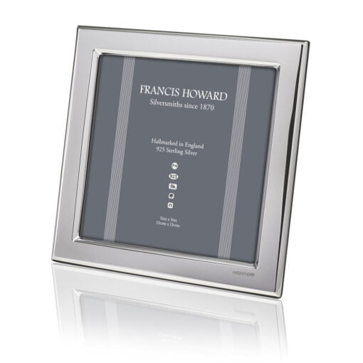 Sterling Silver 5 x 5 Plain Durham Square Photograph Frame by Francis Howard
